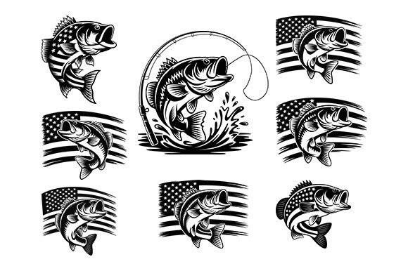 Bass Fishing SVG Bundle: Graphics for Crafts