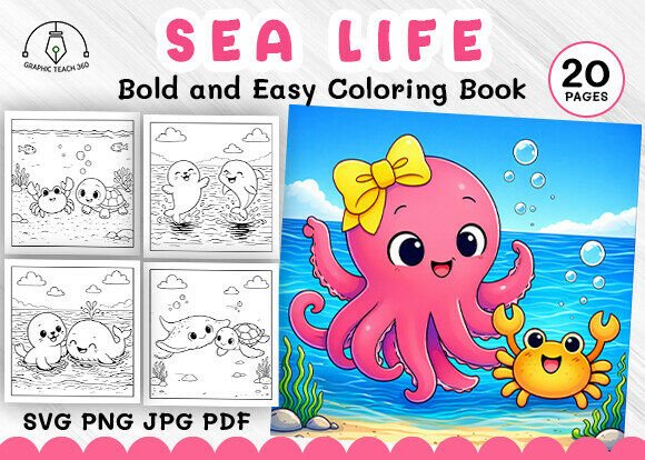 Bold Easy Sea Life Coloring Book