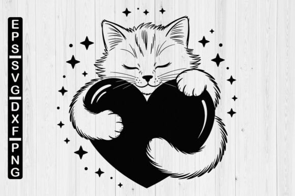 Cat Heart SVG,Cat Lover Graphics for Crafts