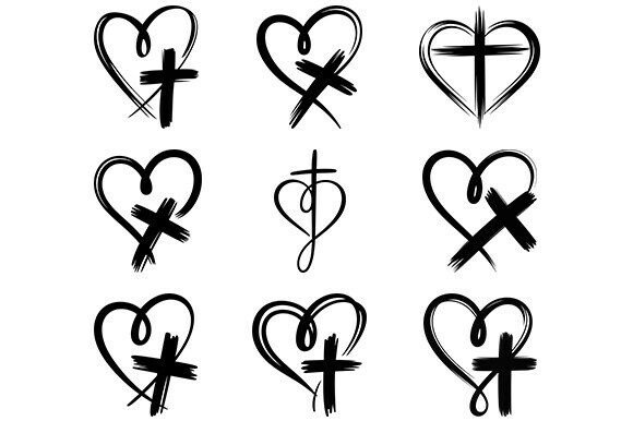 Christian Heart with Cross SVG Bundle: Graphics for Faith-Based Crafts