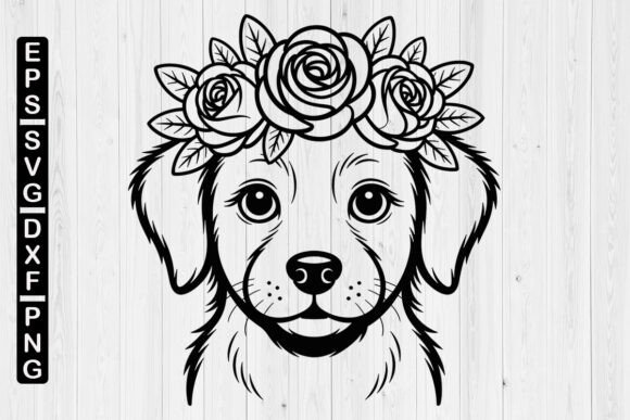 Dog with Flower SVG: Crafts & Graphics for Handmade Brands