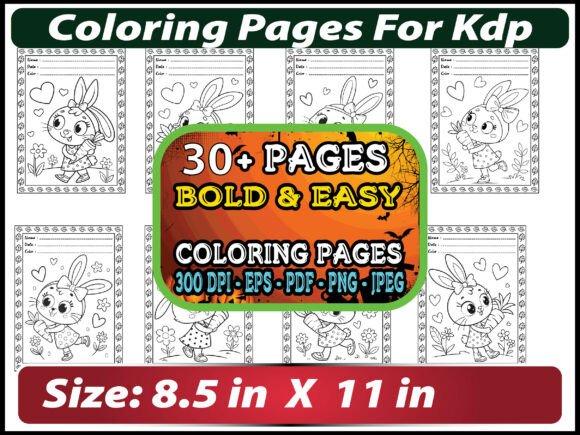 EASTER COLORING BOOK for KIDS KDP: Graphics & Coloring Pages