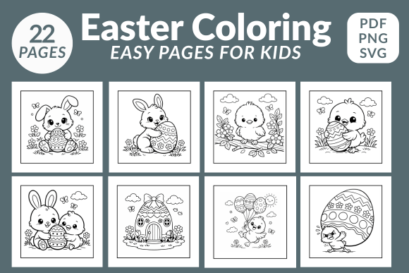 Easter Coloring Pages Graphics for Small Business Branding