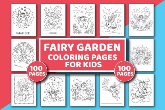 Fairy Garden Coloring Pages for Kids Graphics