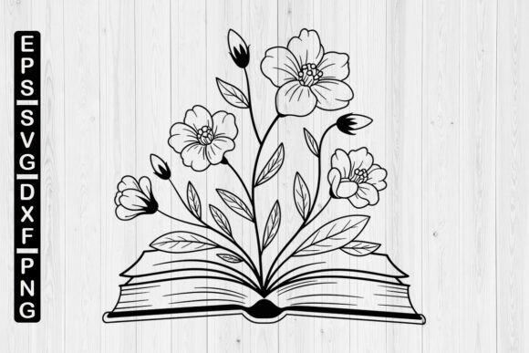 Floral Book SVG Graphics for Crafts & Branding