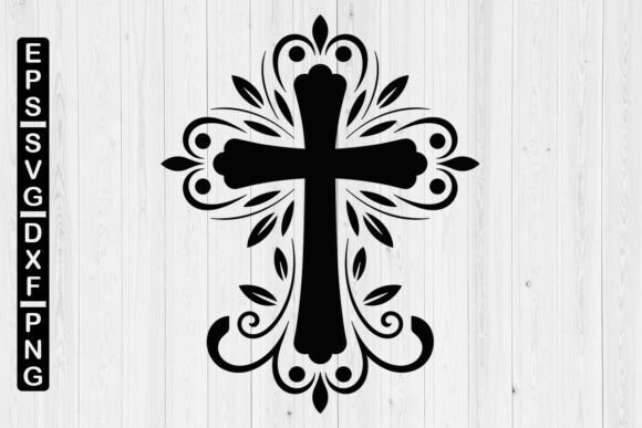 Floral Cross SVG: Faith Cross Graphics for Crafts