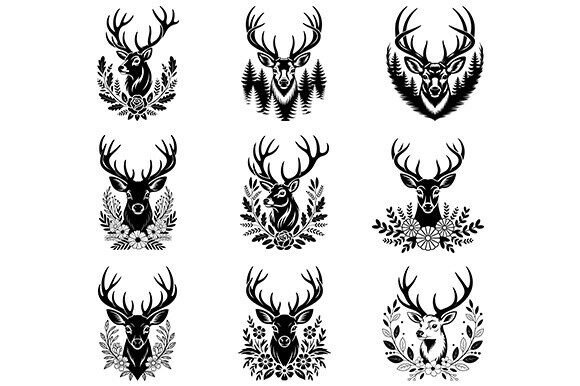 Floral Deer SVG Bundle: Graphics for Crafts & Local Branding