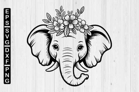 Floral Elephant SVG: Graphics for Crafts & Creative Brands