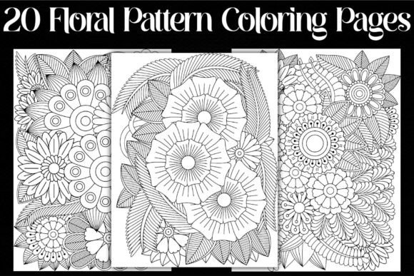 Floral Pattern Coloring Pages Graphics