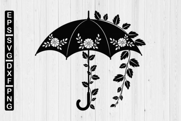 Floral Umbrella SVG: Wild Flower Graphics for Crafts & Content