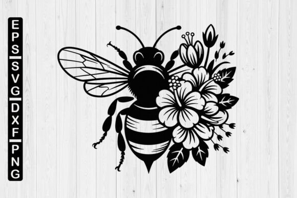Flowers Bee SVG Graphics for Crafts