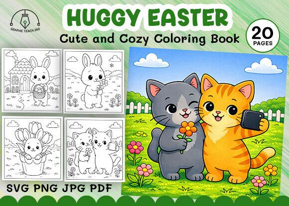 Huggy Easter Coloring Book