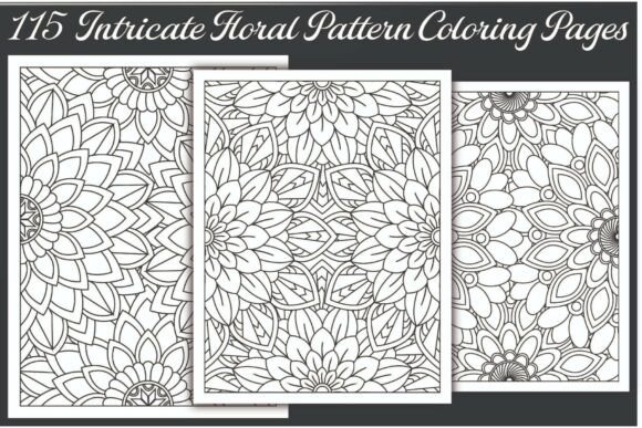 Intricate Floral Pattern Coloring Pages Graphics
