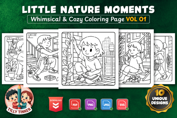 Little Nature Moments Coloring Pages Vol1 Graphics