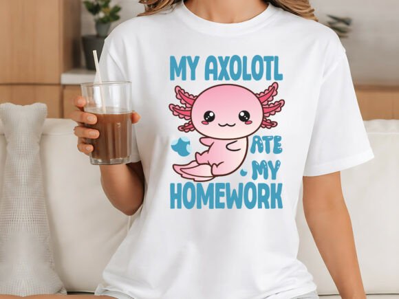 My Axolotl Ate My Homework SVG: Graphics for Playful T-Shirt Designs