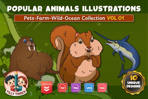 Popular Animals Illustrations Vol 01: Graphics & Illustrations