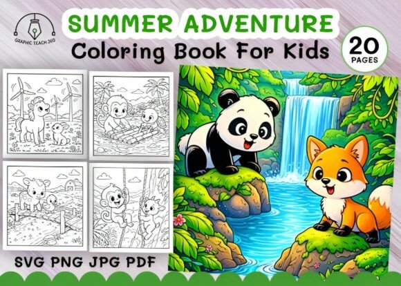 Summer Adventure Coloring Book for Kids