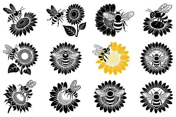 Sunflower Bee SVG Bundle