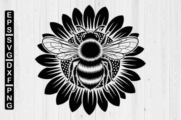 Sunflower Bee SVG Graphics for Crafts & Branding